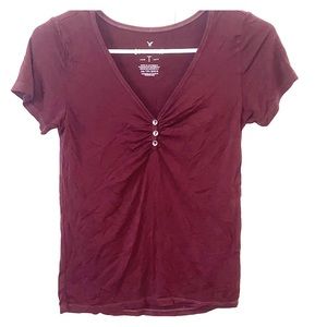 Maroon American Eagle Tee